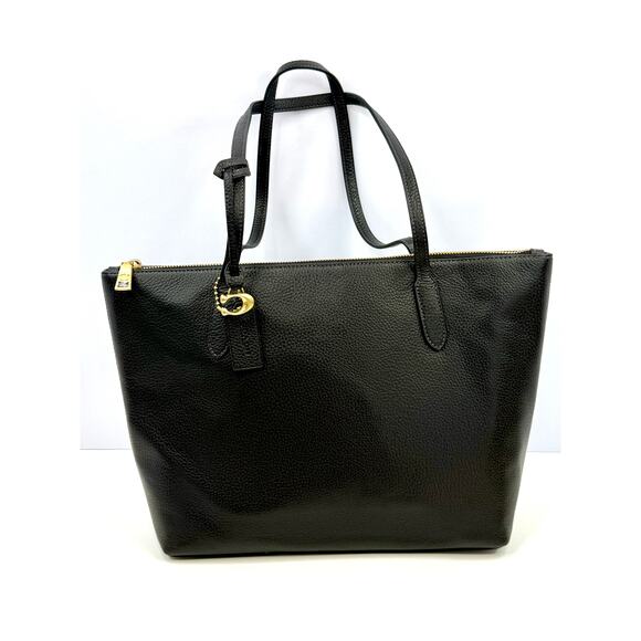 COACH Bella Small Pebbled Leather Tote Bag Purse Black NWT - Picture 1 of 6